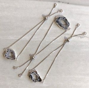 🎉SALE🎉HP🌟 Silver Crystal Geode Slice Bracelet
